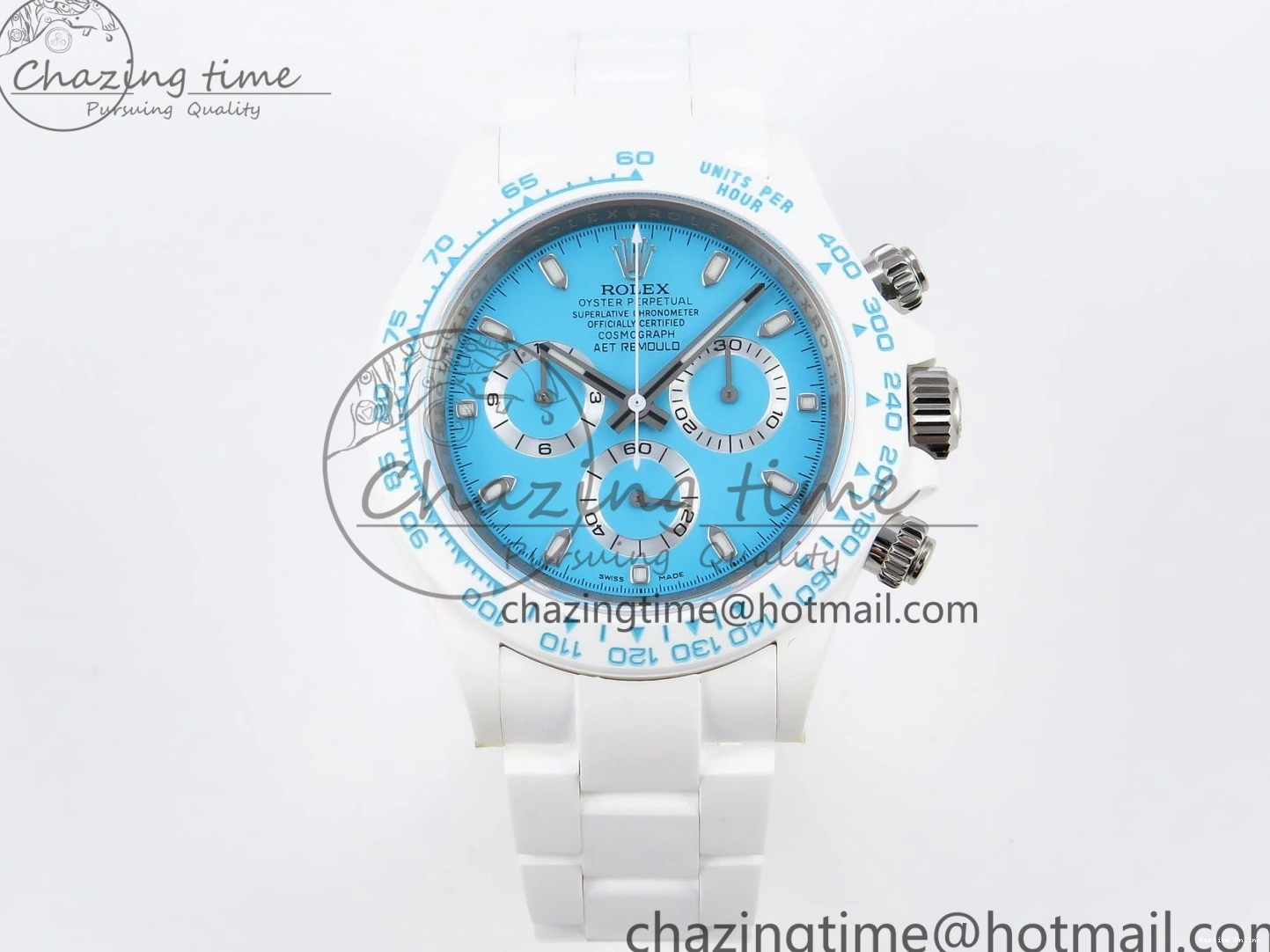 1224 Daytona AET White Ceramic Case and Bracelet Tiffany Blue Dial SA4130 V GoAnywhere 1889